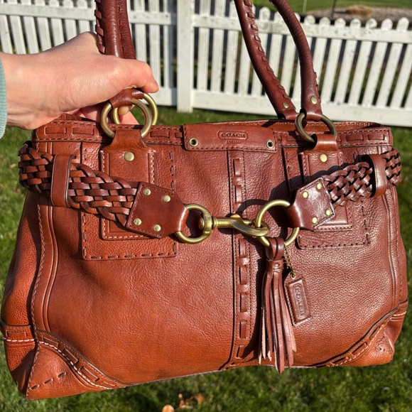Vintage Coach Hamptons Satchel, Limited Edition in Whiskey Brown Style 9290 - Picture 3 of 17